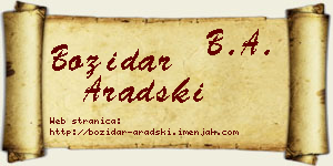 Božidar Aradski vizit kartica